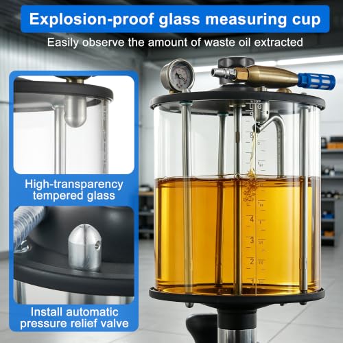 18.5 Gallon Waste Oil Drain Tank, Oil Drainer with Adjustable Funnel Height - size: 5701-B