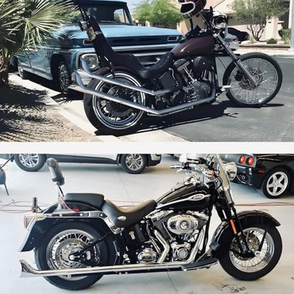 36" 1.875'' Fishtail Muffler for Motorcycle Exhaust 1.75'' Header Pipes