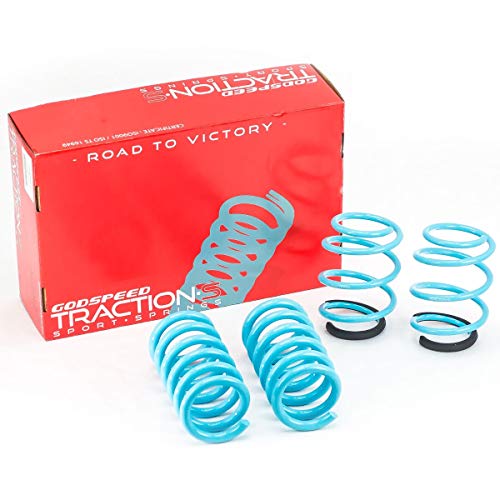 Godspeed LS-TS-FD-0004 Traction-S Performance Lowering Springs, Reduce Body Roll, Improved Handling, Set of 4, compatible with Ford Mustang 2015-22
