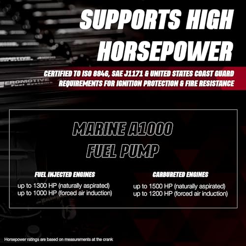 Aeromotive A1000 Marine Inline Fuel Pump - 12V Electric External - 11108 - color: Black