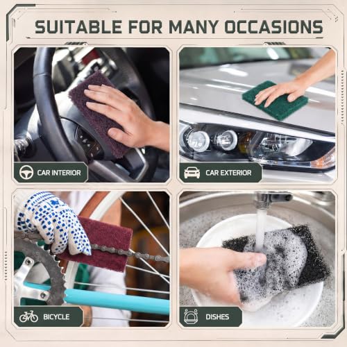 50 Pack Multicolor Fine Scuff Pads 6 X 9 in Abrasive Sanding Pad - color: Multicolor
