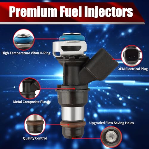 Set of 8 Fuel Injectors 12580681 FJ887 Replacement - size: 12580681