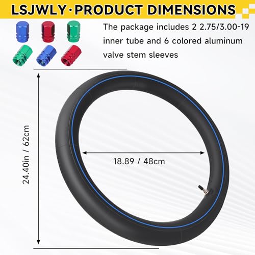 2.75/3.00-19 Inner Tube 70/100-19 Dirt Bike Inner Tube Heavy Duty - color: 2 Pack, size: 2.75/3.00-19*2