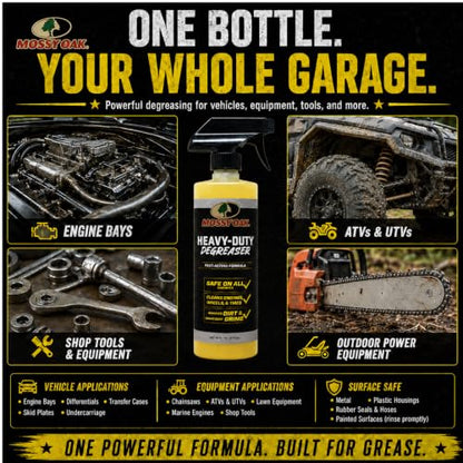 Mossy Oak Heavy-Duty Degreaser - Fast-Acting Citrus, Engines & Tires, 16 oz