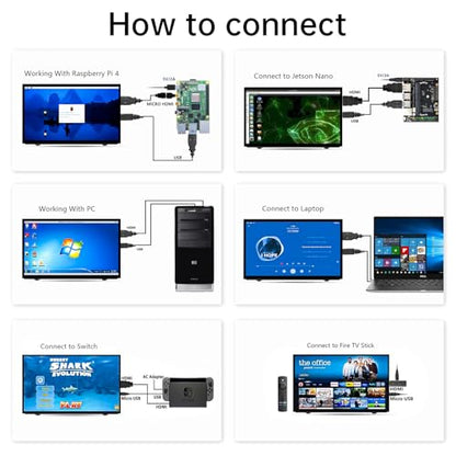 HAMTYSAN Upgraded Version 7'' Raspberry Pi Screen HDMI Monitor 800x480 LCD Screen Mini Small Monitor for Raspberry Pi 4/3/2/Zero/B/B+ Win11/10/8/7 (Non-Touch), Dual Speakers, Driver Free
