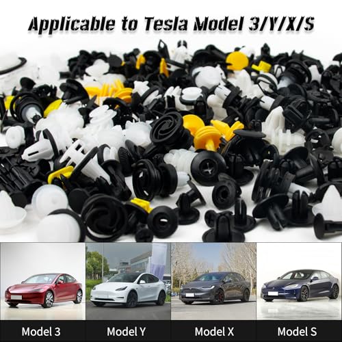 355Pcs Fastener Clips for Tesla Model 3, Y, X, S - Push Retainer Rivets for Tesla Bumper Fender Liner & Body Interior/Exterior Use – 23 Sizes Universal Tesla Fastener Kit - Includes 5 Removers - size: 355pcs for Tesla