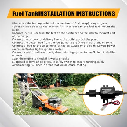 Electric Fuel Pump 12V 5-9psi HEP-02A for Electric Transfer Universal Low Pressure Gas Diesel Fuel Pump for All 12V Cars Trucks Boats Carburetor Lawn Mower - size: 5-9 PSI HEP-02A