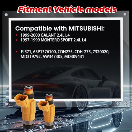 4-Pack Fuel Injectors Set | Compatible with YAMAHA Outboard 4 Stroke F150TLR F150TXR LF150TXR Mitsubishi Diamante Galant Montero Sport| Replaces FJ571 63P1376100 CDH275 - size: 4 X FJ571