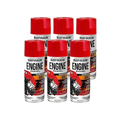 Rust-Oleum Automotive Engine Enamel Spray Paint, Gloss Industrial Red - color: Gloss Industrial Red, size: 11 Ounce (Pack of 6)