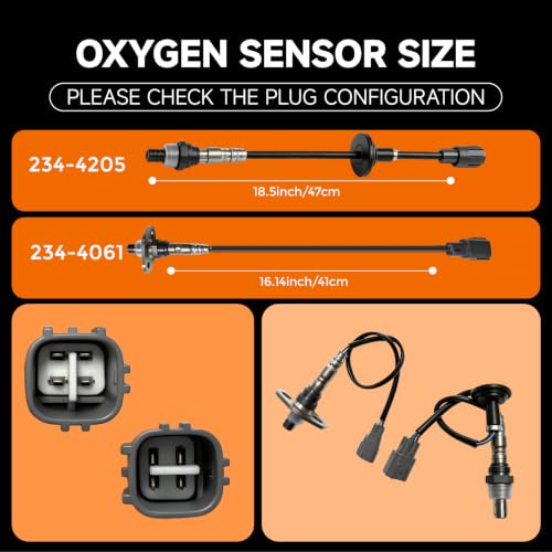 Oxygen Sensor Set OE 234‑4205,234‑4061 for Prizm,Corolla 1.8L - size: 234‑4205+234‑4061