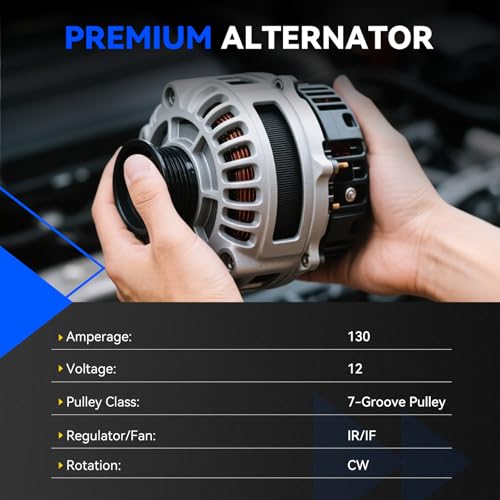 11256N New Alternator 130A Replacement for 2007-2019 Nissan Armada Frontier Pathfinder Titan Xterra Equator, 2008-2010 Infiniti QX56, 2009-2012 Equator, 23100-ZH00A 23100-ZH00B TG15C113 - size: 11256N