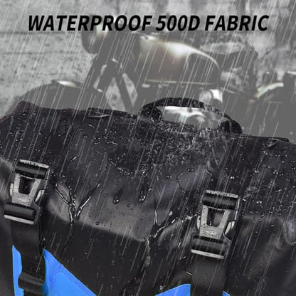 50L Waterproof Motorcycle Saddlebags and 35L Waterproof Backpack for Men and Women - Heavy Duty Roll-Top Floating Dry Bag Backpack for Kayaking, Boating