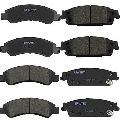 SIPAUTEC-Front and Rear Brake Pad Set 4-Wheel Set Ceramic Disc Brake Pads Replacement For 2014-2020 Chevrolet Suburban All Models - style: HF45MY6
