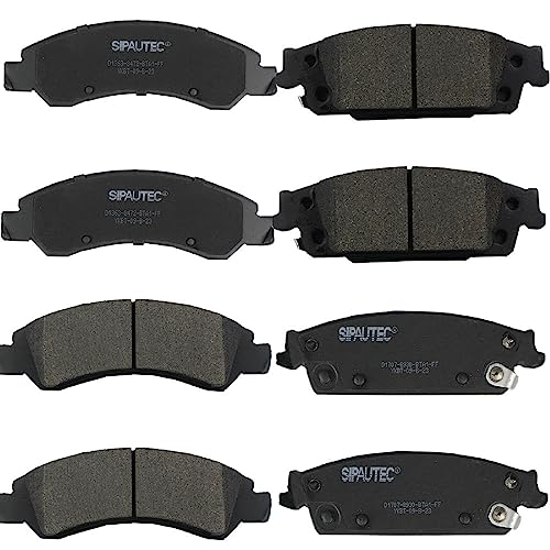SIPAUTEC-Front and Rear Brake Pad Set 4-Wheel Set Ceramic Disc Brake Pads Replacement For 2014-2020 Chevrolet Suburban All Models - style: HF45MY6