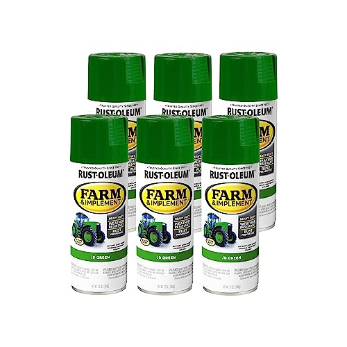 Rust-Oleum Farm & Implement JD Green Spray Paint - color: JD Green, size: 12 Ounce (Pack of 6)