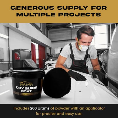 Dry Black Guide Coat, 7 Ounces (200 Grams) Excellent for Finding Defects in Automotive Paint, Great for Autobody, Highlights Scratches, Finds pinholes and Low Spots