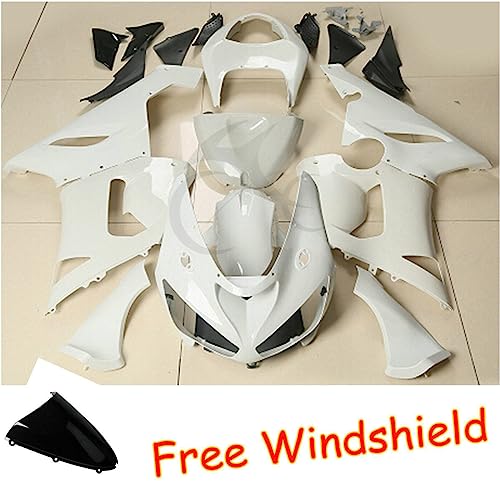 TCT-MOTORPARTS Unpainted Plastic Fairing Body Fits for Kawasaki Ninja ZX6R ZX 636 6R 05-06 - size: Fit For ZX6R 2005-2006