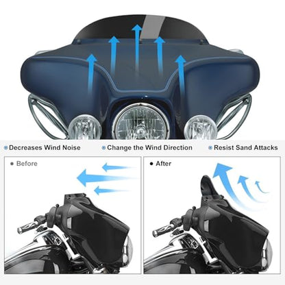 Rich Choices 4.5" Motorcycle Windshield Windscreen Black Compatible with Harley Davidson Touring Street Glide Electra Glide FLHT FLHTCU Ultra Classic Glide FLHX FLHTK Tri Glide 1996-2013 - color: Black, size: 4.5inch