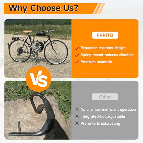 FVRITO Expansion Chamber Exhaust Pipe Muffler for YD100 Motorized Bicycle - color: New-Black