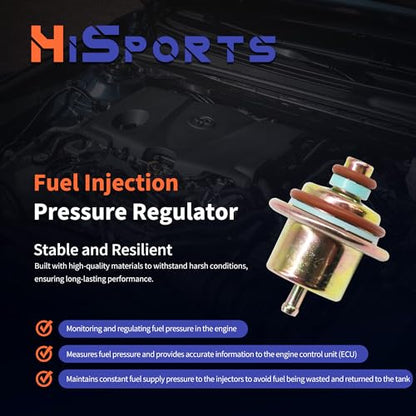 HiSport 88894360 Fuel Injection Pressure Regulator Kit with Clip 3.5Bar - size: HSFPR287