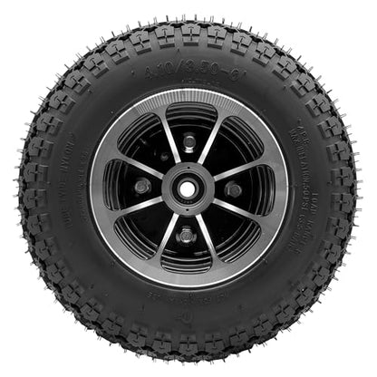 13x4.00-6 Tire and Aluminum alloy wheel Assemblies, 40% rubber content, 4.10/3.50-6 Tire Replacement for Hand Trucks Garden Cart Wheelbarrow, 1.96" Offset Hub and 0.59" Bushing - color: 4.10/3.50-6 solid tire