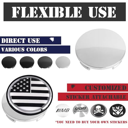 KitsPro 2.4Inch 60MM Wheel Center Caps, Pack of 4 (Chrome, Outer 60MM, Inner 56MM) - color: Chrome, size: Outer 60MM , Inner 56MM