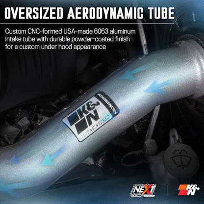 K&N NextGen Aluminum Cold Air Intake System: High-Flow Cotton Filter: 2011-2026 Dodge/Jeep Durango/Grand Cherokee, 70-1563 - style: NextGen Aluminum