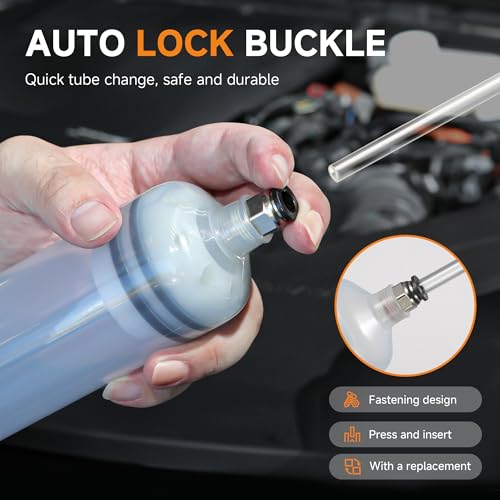 FOUR UNCLES 500cc Fluid Transfer Syringe with Hose for Oil Service - size: 500cc(70cm hose)