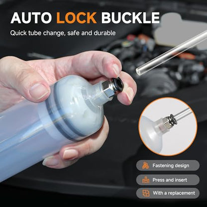 FOUR UNCLES 500cc Fluid Transfer Syringe with Hose for Oil Service - size: 500cc(70cm hose)