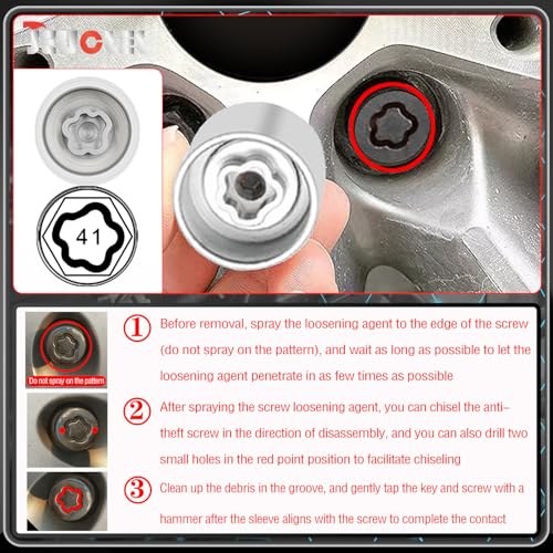 041 Wheel Locking Nut Key Socket for BMW, Socket OD 29mm - ID 25mm - color: Socket 041