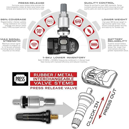 Autel MaxiTPMS MX TPMS Sensor 20 Pack, Universal 315MHZ 433MHz Metal Stem - size: 20pcs 1-Sensor M