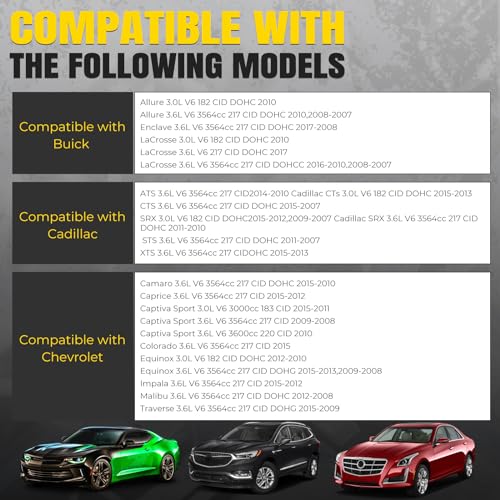 4PCS Variable Valve Timing Cam Sprocket VVT Gears camshaft Phaser Compatible with GMC Buick C-hevrolet Cadillac CTS STS ATS V6 3.0L 3.6L 2007-2017 Replace 12626160 12626161 12624464