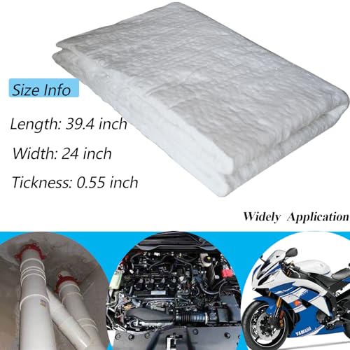 Motorcycle Ceramic Fiber Exhaust Muffler Mat, Universal Muffler Packing for 2-Stroke 4-Stroke Motorcycle ATV Dirt Bike for Exhaust Pipe Wrap Silencer
