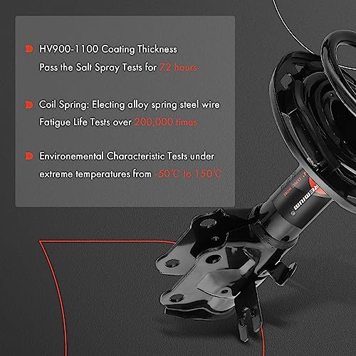 A-Premium Front Complete Strut Assemblies with Coil Springs, Set of 2 - style: Front Struts fit Mazda 3 2014-2018