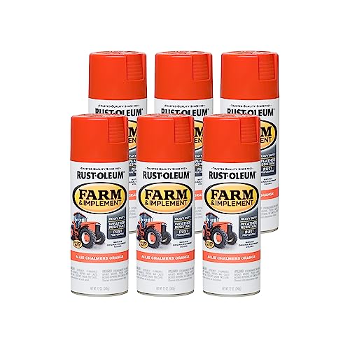 Rust-Oleum Farm & Implement Allis Chalmers Orange Spray Paint - color: Allis Chalmers Orange, size: 12 Ounce (Pack of 6)