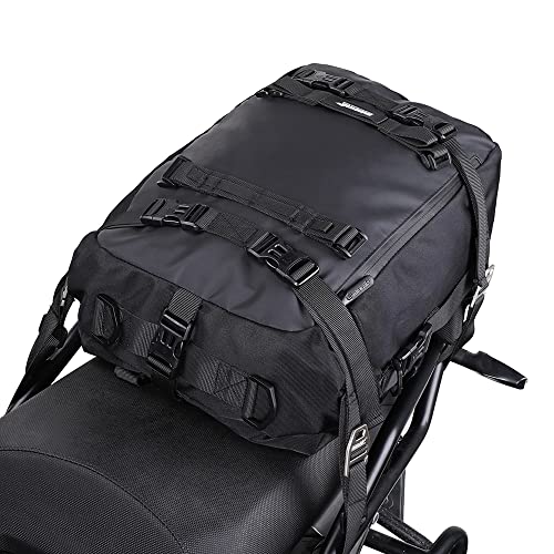 Rhinowalk Motor Saddle Bag Motorcycle Pannier Bag Waterproof Multifunctional Rear Rack Trunk Seat Bag (Black, 20L) - size: 20L