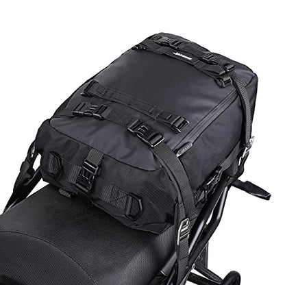 Rhinowalk Motor Saddle Bag Motorcycle Pannier Bag Waterproof Multifunctional Rear Rack Trunk Seat Bag (Black, 20L) - size: 20L