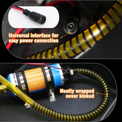 12V External Inline Fuel Transfer Pump Set, Electric Fuel Pump 100GPH High Flow, Portable Gasoline Transfer Pump Universal for Vehicles, Boats, RVs, Equipment, Gasoline, Diesel (12V-Set) - color: 12V-Fuel Pump Set