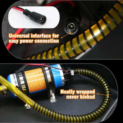 12V External Inline Fuel Transfer Pump Set, Electric Fuel Pump 100GPH High Flow, Portable Gasoline Transfer Pump Universal for Vehicles, Boats, RVs, Equipment, Gasoline, Diesel (12V-Set) - color: 12V-Fuel Pump Set
