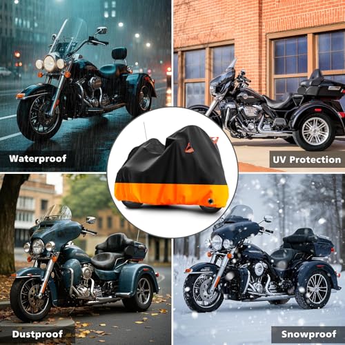 Trike Cover Heavy Duty Waterproof 3 Wheel Motorcycle Cover - size: Trike