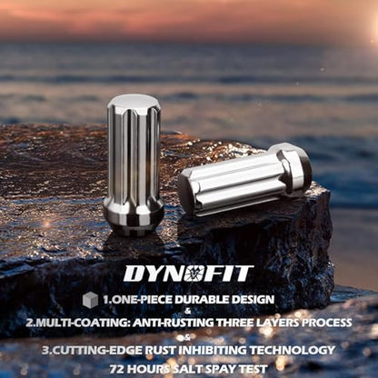 Dynofit 14x1.5 7 Spline Chrome Lug Nuts,for Silverado Ram 1500 F150,24pcs - color: Silver, size: 24pcs