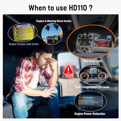 ANCEL HD110 Heavy Duty Truck Scanner with DPF Regen for Detroit & PACCAR