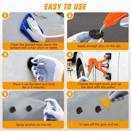 GOOACC 35 PCS Car Dent Puller Paintless Dent Repair Kit 18 Puller tabs