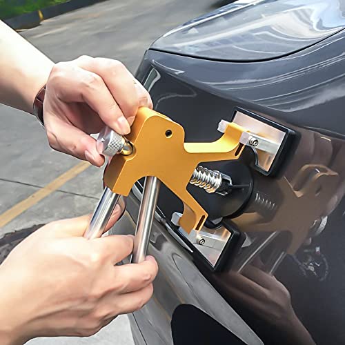 Auto Body Dent Puller Kit, Paintless Dent Repair Tool Adjustable Car Dent Remover Kit with Rubber Hammer and Metal Tap Down Pen for Auto Hail Damage Repair & Other Metal Surface 39PCS