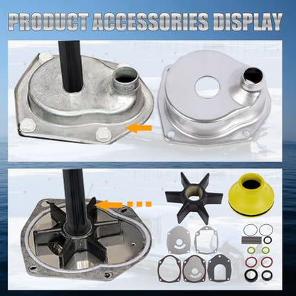 817275Q05 Upper Water Pump Repair Kit Compatible with 1991-2021 Mercury MerCruiser Alpha 1 Gen 2 Drives 200HP 225HP 250HP and Vazer Drives Water Pump Impeller Replaces 817275A4 18-3147