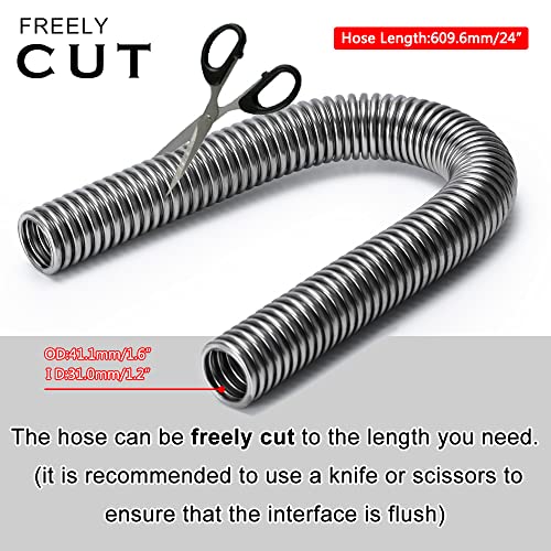 Hypertune 24" Stainless Steel Radiator Flexible Coolant Water Hose Kit W/Cap Clamp Silver - size: Silver-24inch