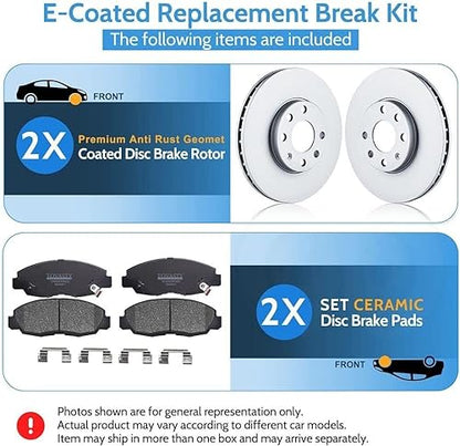 Brake Kit Replacement for 12-20 Ford F-150 Disc Brake Rotors 2012 2013 2014 2015 [Manual Parking Only] 2016 2017 2018 2019 2020 - color: D1602-54186R
