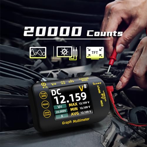 BSIDE 20000 Counts Digital Multimeter Date Recorder, 1uV/1000V Photovoltaic/Miners Voltmeter Tester, TRMS with Rechargeable, Measures Capacitance Diode MAX/MIN/PEAK Voltage Temperature Ohm Continuity - color: S450