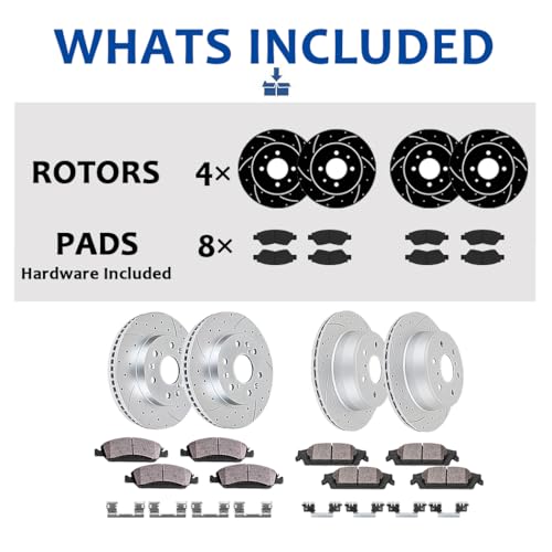 Acinoparts Front (12.64”, 321mm) and Rear Brake Kit for GMC Terrain - size: HMBK21001