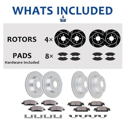 Acinoparts Front (12.64”, 321mm) and Rear Brake Kit for GMC Terrain - size: HMBK21001
